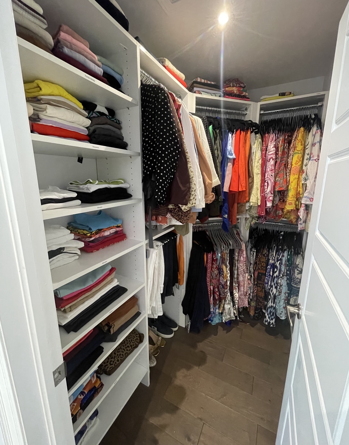 Closet after organizing