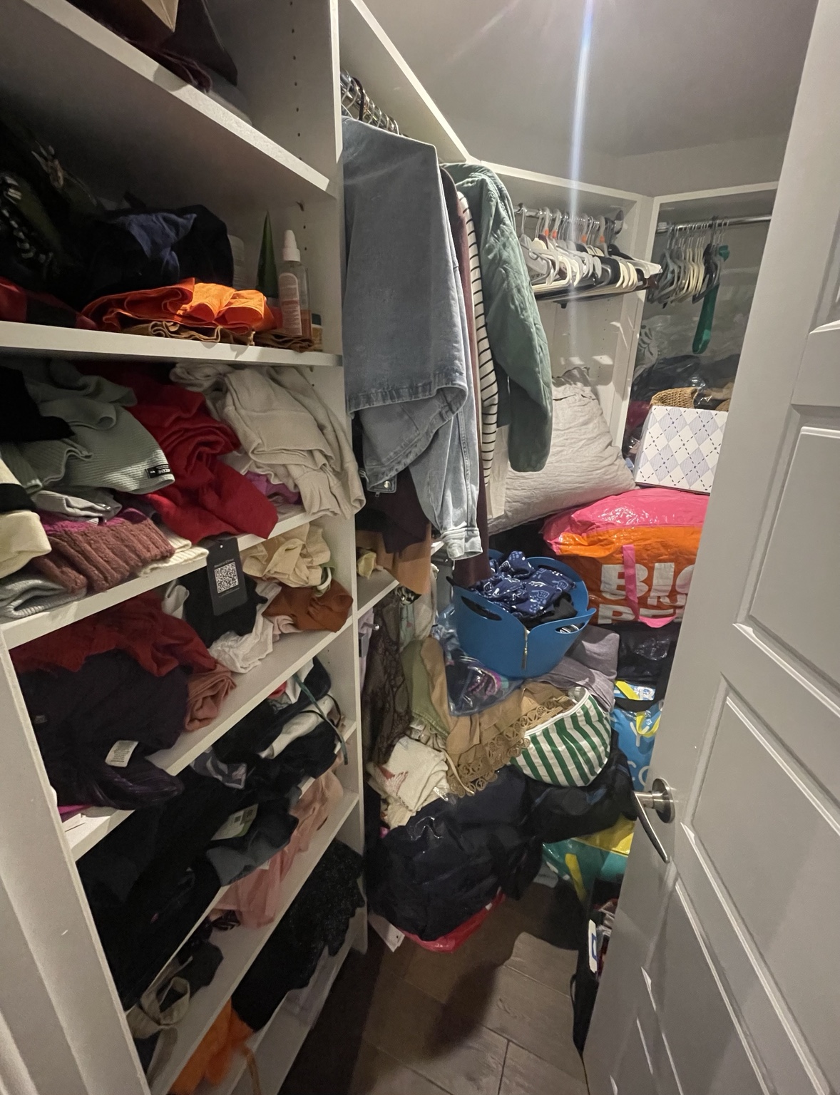 Closet before organizing